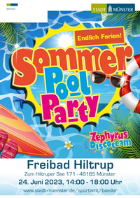 Plakat zur Pool-Party