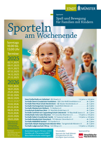 Plakat mit Terminen und Sporthallen.