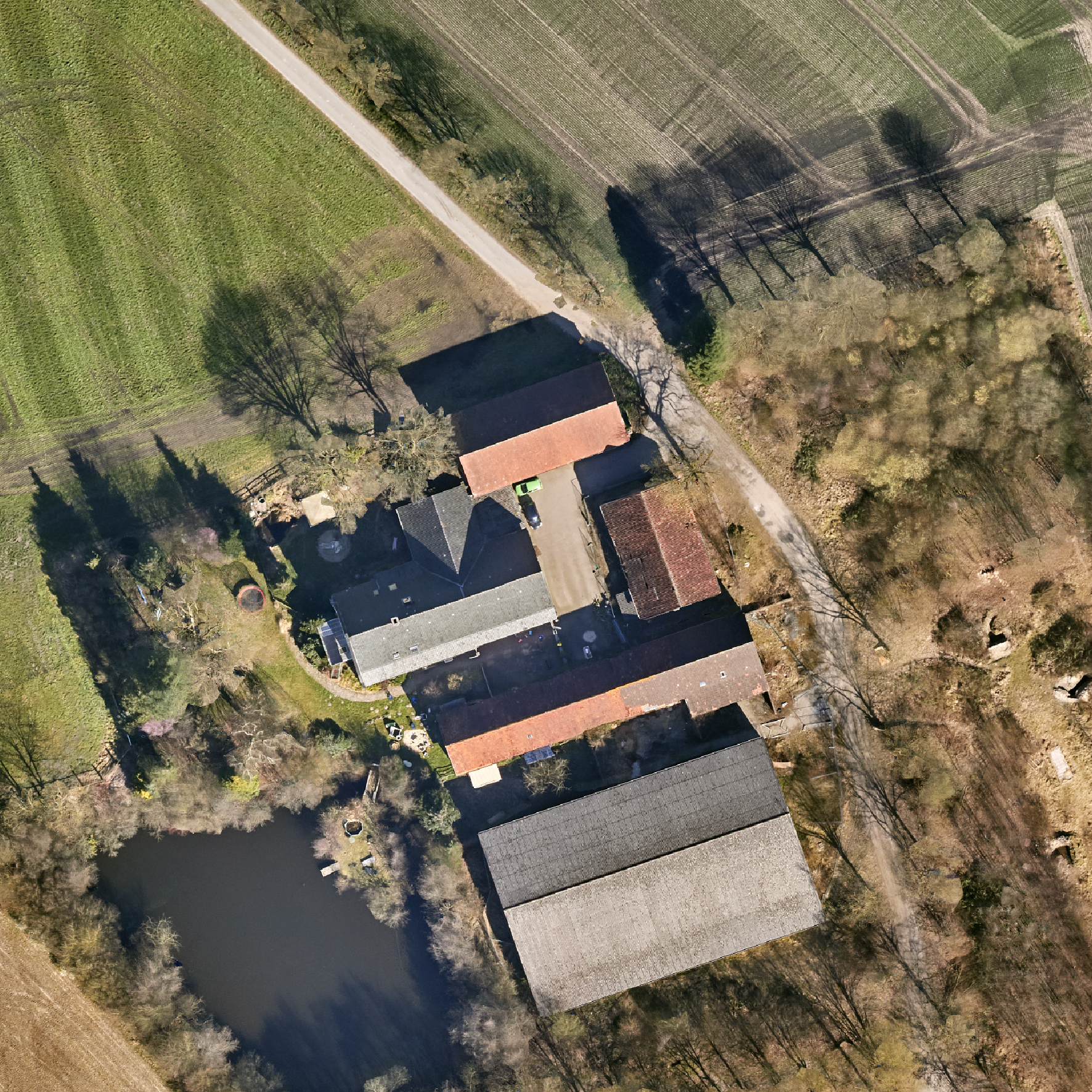Luftbildausschnitt ehemalige Hofstelle Kappenberger Damm