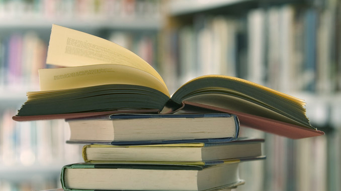 Ein Stapel Bücher ist zusehen
