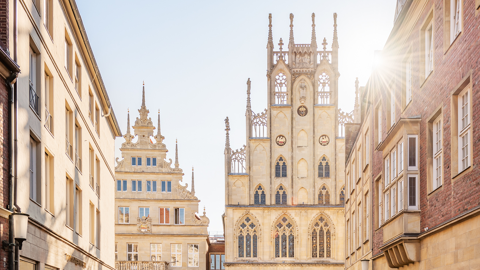 Historisches Rathaus und Stadtweinhaus am Prinzipalmarkt in Münster