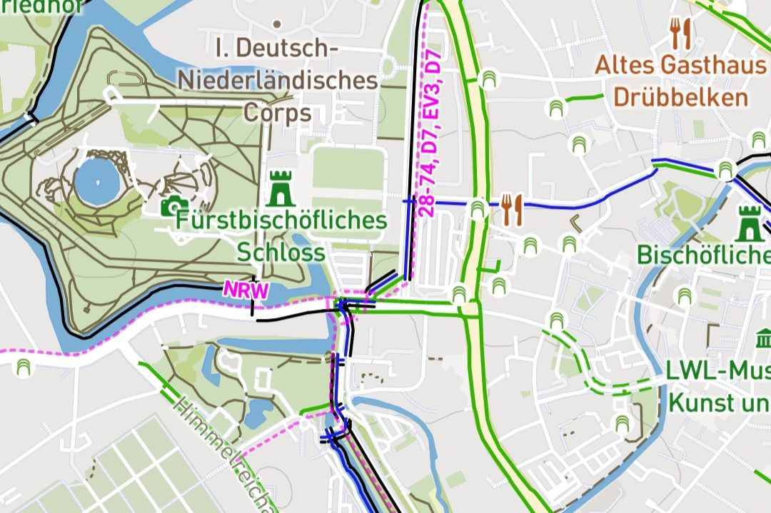 Ein Ausschnitt einer Münsterkarte.