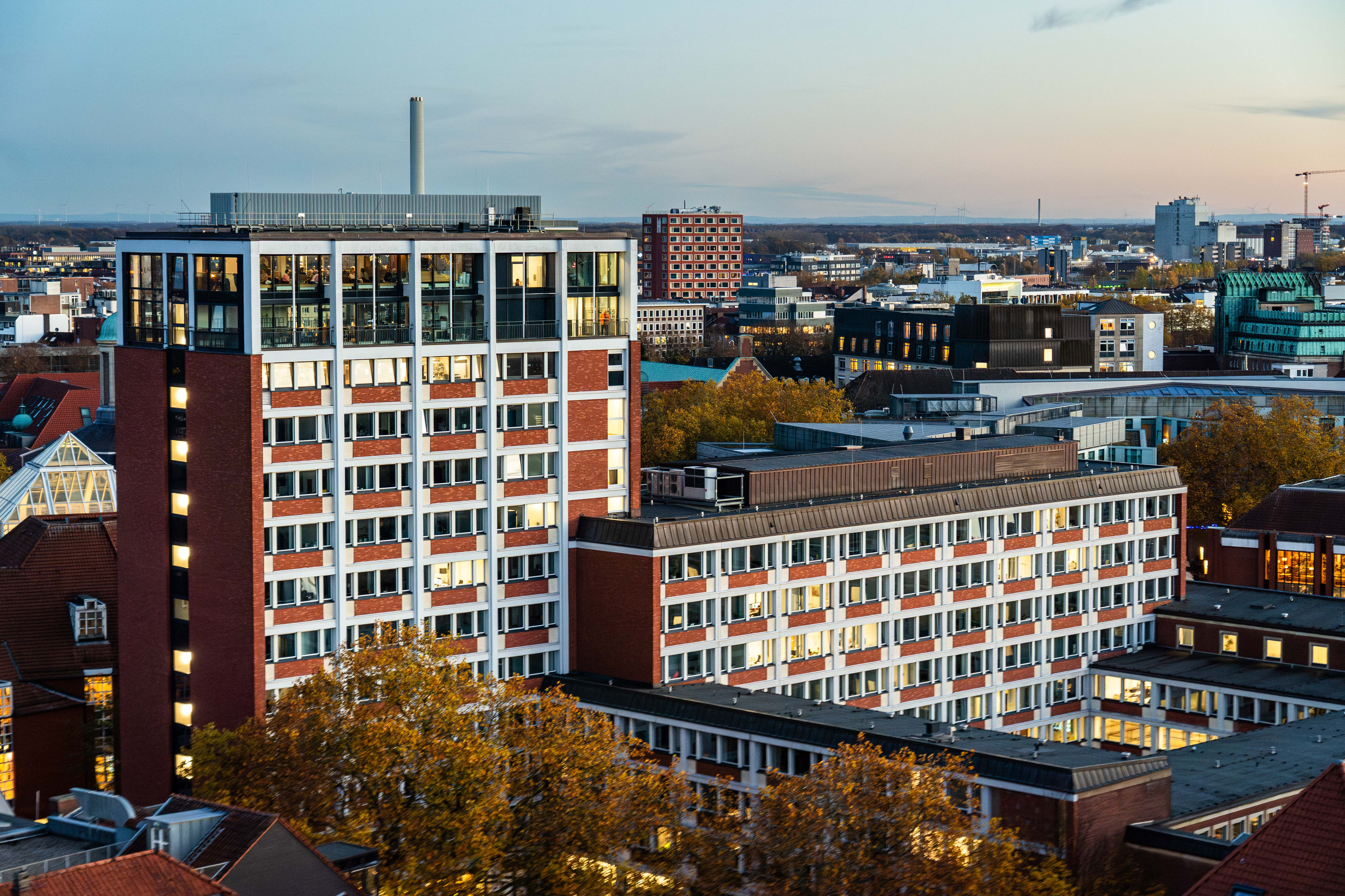 Blick von oben auf das Stadthaus 1