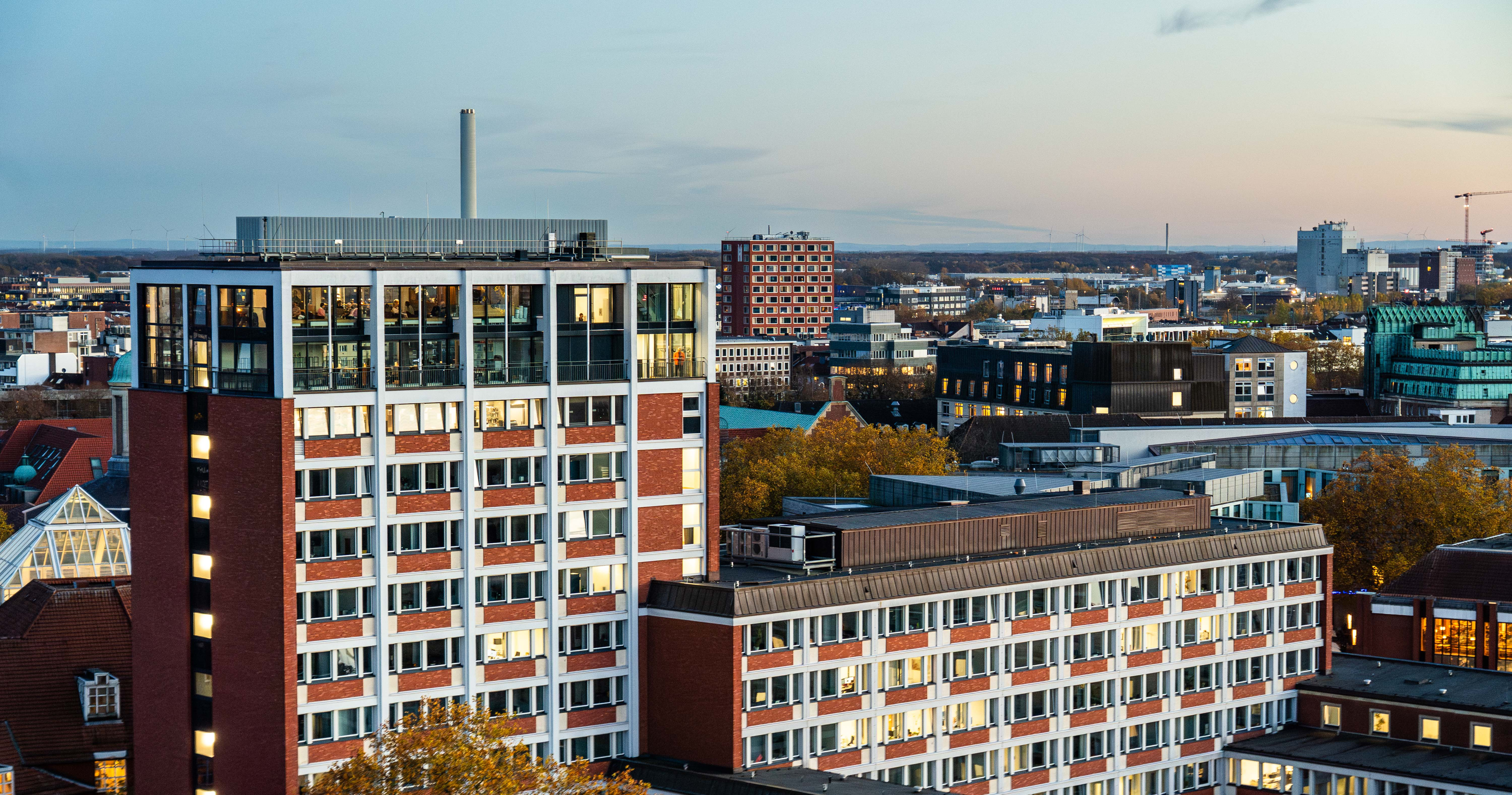 Blick von oben auf das Stadthaus 1