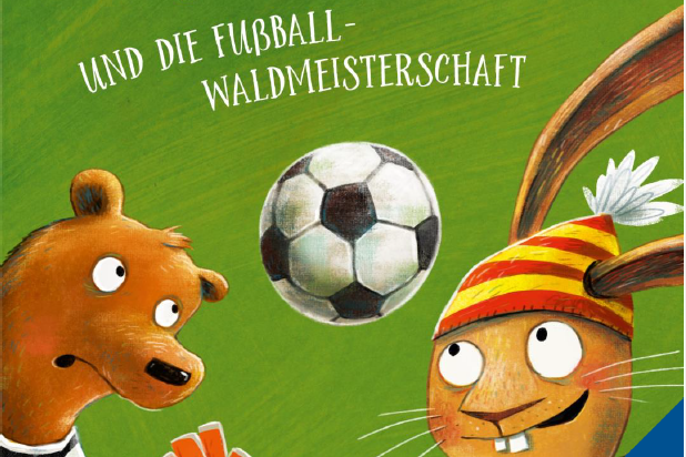 Hase Hibiskus und ein Bär mit einem Fußball.