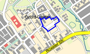 Stadtplanausschnitt mit dem Bereich des Bebauungsplans