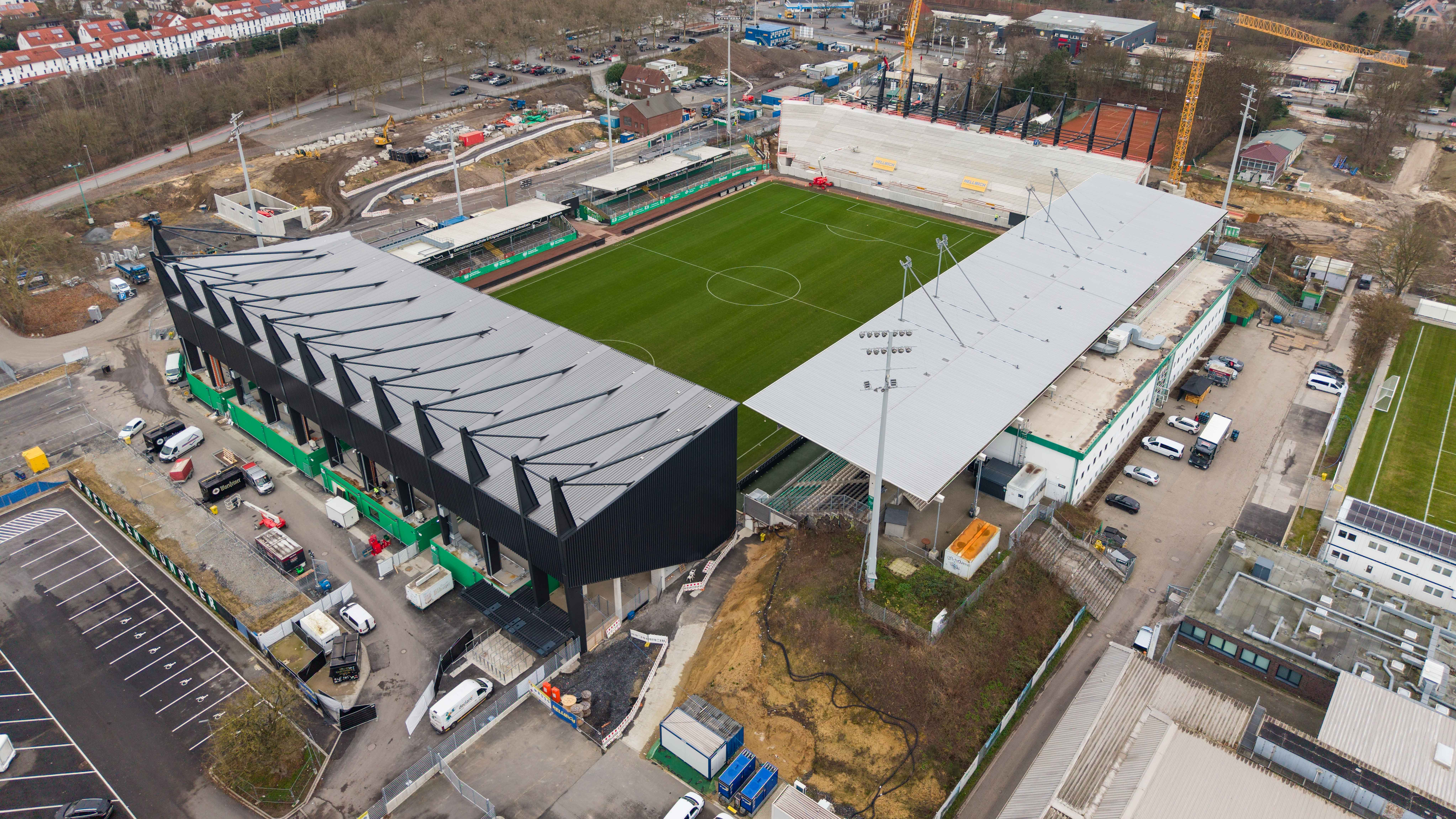 Luftbild des LVM Preußenstadions im Dezember 2025.