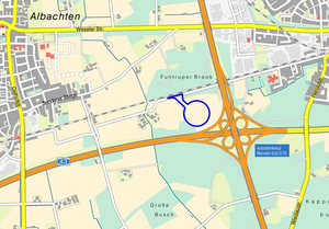 Stadtplanausschnitt mit dem Bereich des vorhabenbezogenen Bebauungsplans