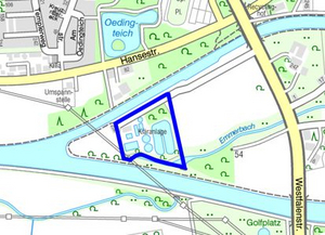 Stadtplanausschnitt mit dem Bereich des Bebauungsplans