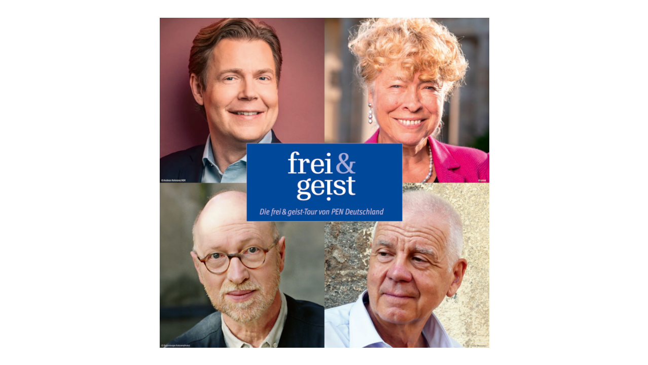 frei&geist tour Münster mit Jan Elehrt, Gesine Schwan, Burkhard Spinnen. Moderation: Matthias Politycki