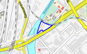 Stadtplanausschnitt mit dem Bereich des Bebauungsplans