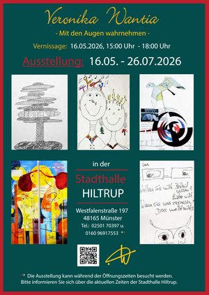 „Mit den Augen wahrnehmen“ Ausstellung der Künstlerin Veronika Wantia vom 16.05. – 26.07.2026