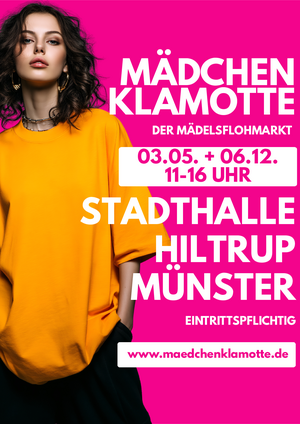 Der Mädchenflohmarkt "Mädchenklamotte" am 03. Mai 2026 von 11 bis 16 Uhr