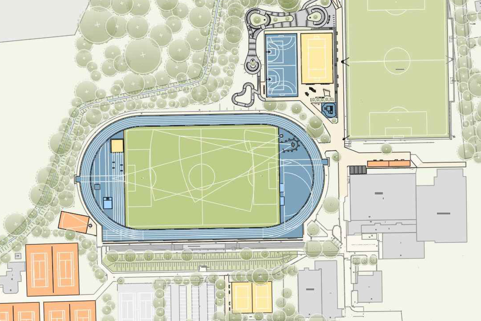 Planungsentwurf der Sportanlage Roxel