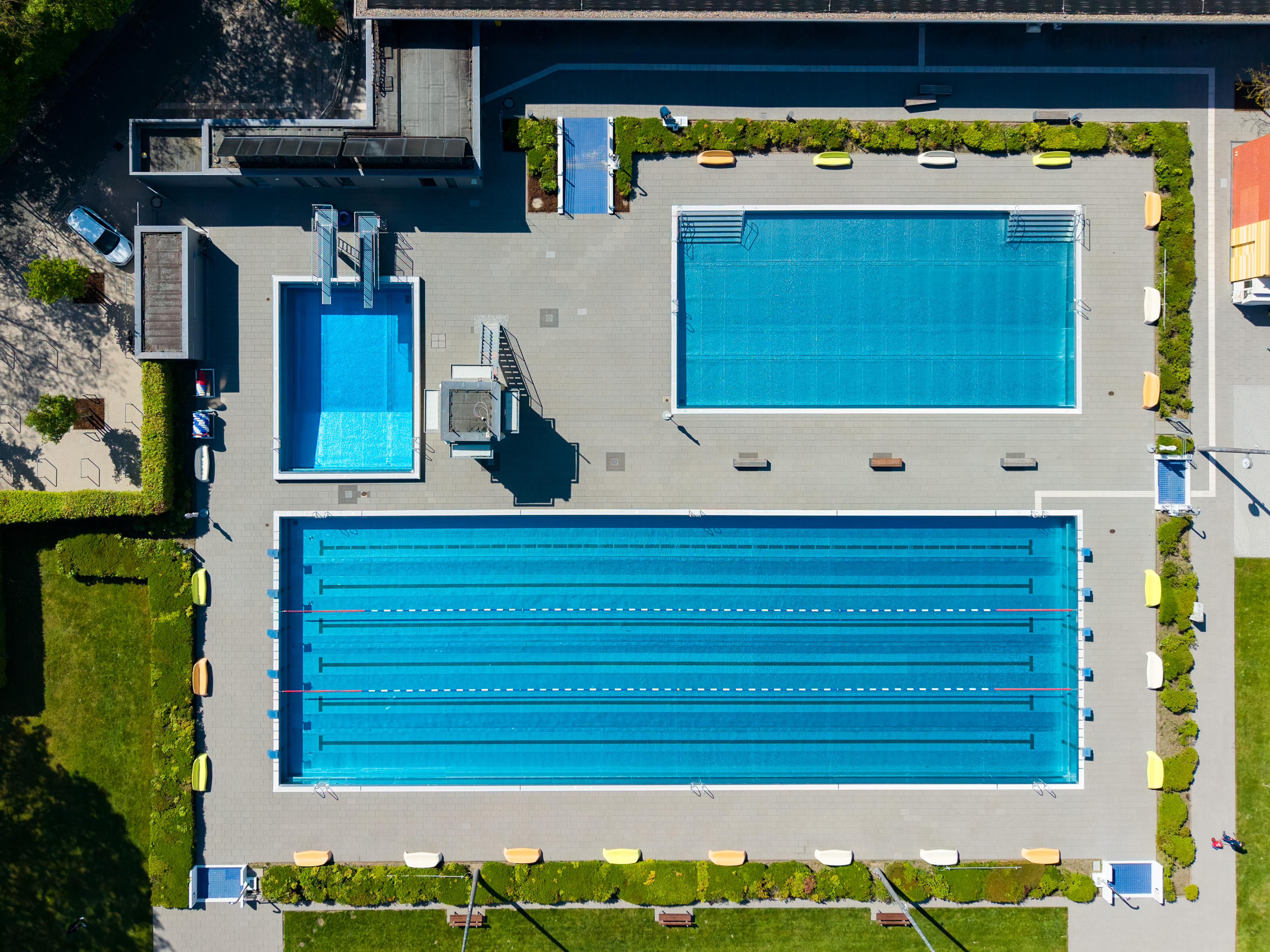 Drohnenaufnahme vom Freibad Coburg