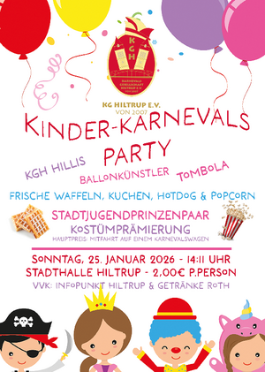 Kinderkarneval in der Stadthalle Hiltrup am 25. Januar 2026, 14:11 Uhr