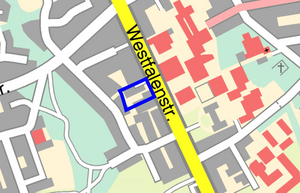 Stadtplanausschnitt mit dem Bereich des Bebauungsplans