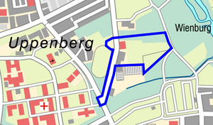 Stadtplanausschnitt mit dem Bereich des Bebauungsplans