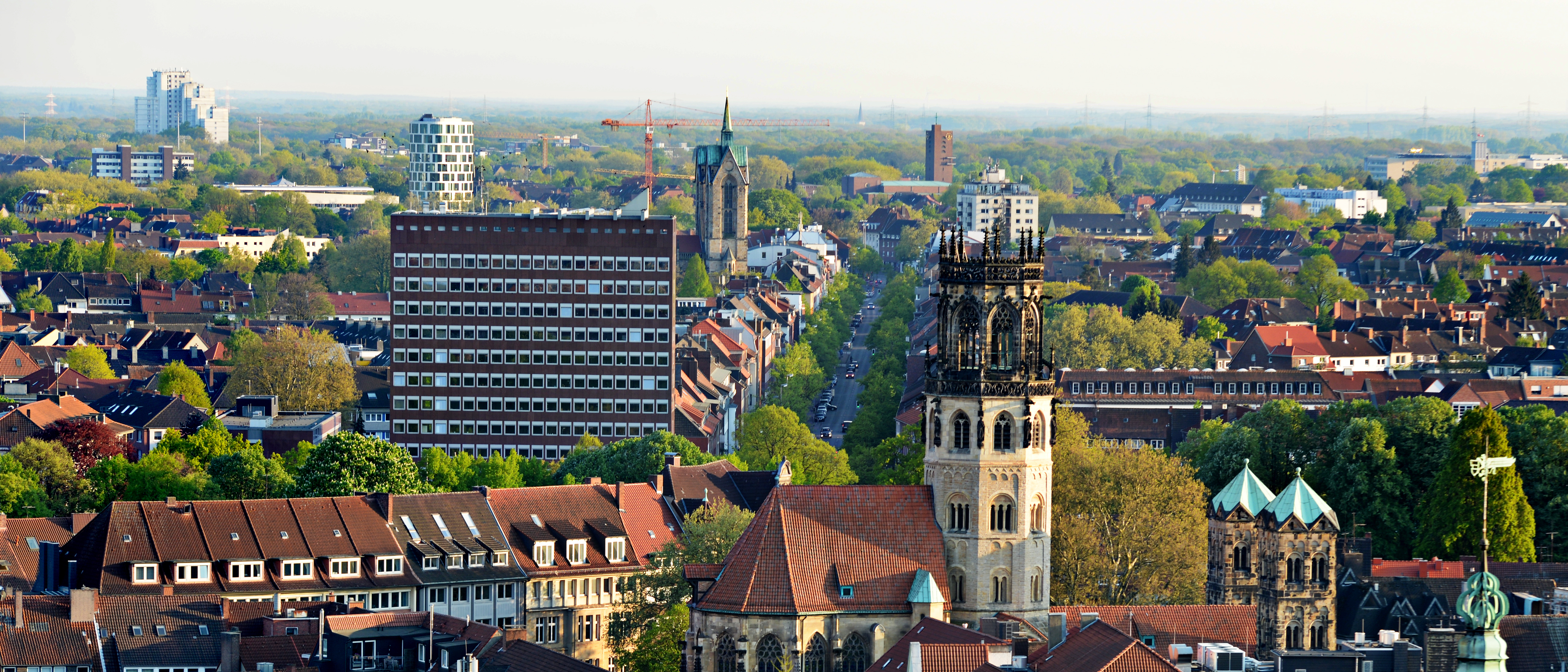 Panoramasicht auf Münster, in Richtung Süden