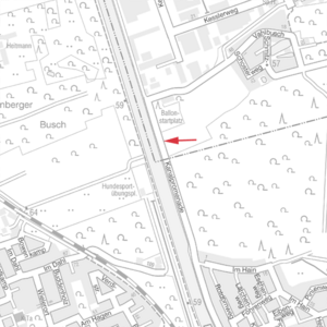 Lokalisierung Zählstelle Kanalpromenade, Höhe Ballonstartplatz
