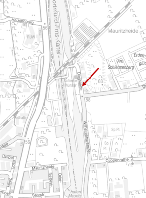 Lokalisierung Zählstelle Kanalpromenade, Dingstiege