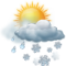 Bewolkt met sneeuwbuien