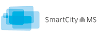 Signet "SmartCity MS" Logo: Schriftzug 'SmartCity MS' neben blauen Kästen