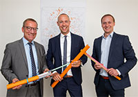 Gemeinsam für schnelles Internet in den bislang unterversorgten Gebieten Münsters: Stadtrat Wolfgang Heuer, Stadtwerke-Geschäftsführer Sebastian Jurczyk und Breitbandkoordinator Christian Tebel (v. l.). Foto: Stadtwerke Münster.