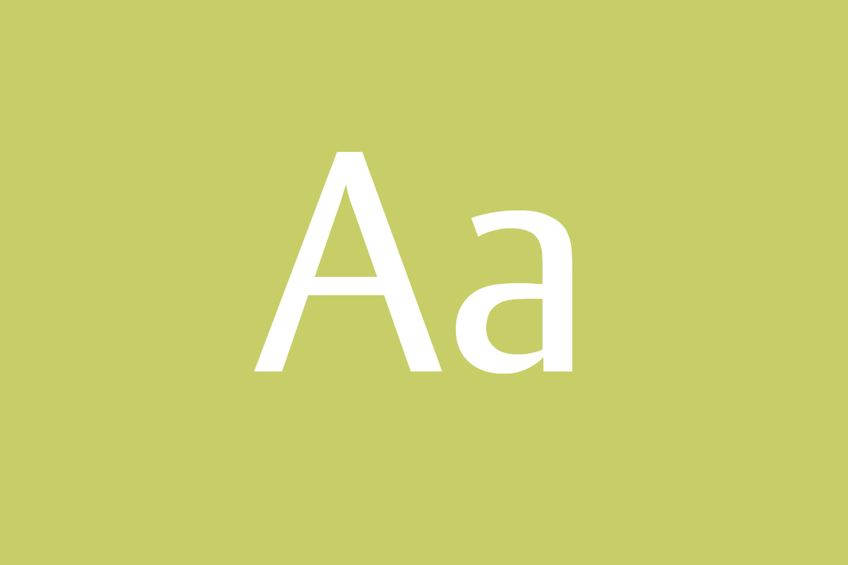 Die Buchstaben Aa der Schriftart Vesta