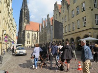 Dreharbeiten für den Münster-Tatort am Prinzipalmarkt