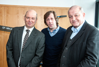 Die Schauspieler Vittorio Alfieri, Oliver Korittke und Leonard Lansink alias Grabowski, Talkötter und Wilsberg