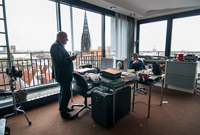 Dienstzimmer mit Aussicht: Dreharbeiten in der Stadthaus-Kantine