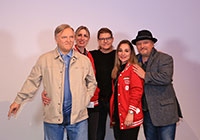 Foto von Axel Prahl, seiner Wachsfigur und anderen Tatort-Team-Mitgliedern