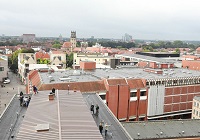 Dreharbeiten für den Tatort auf dem Dach von Stadthaus 1, Foto: Stadt Münster/Amt für Kommunikation