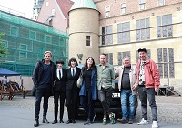 Gruppenbild bei den Dreharbeiten zum neuen Münster-Tatort 'Propheteus'. Foto: Stadt Münster/Amt für Kommunikation