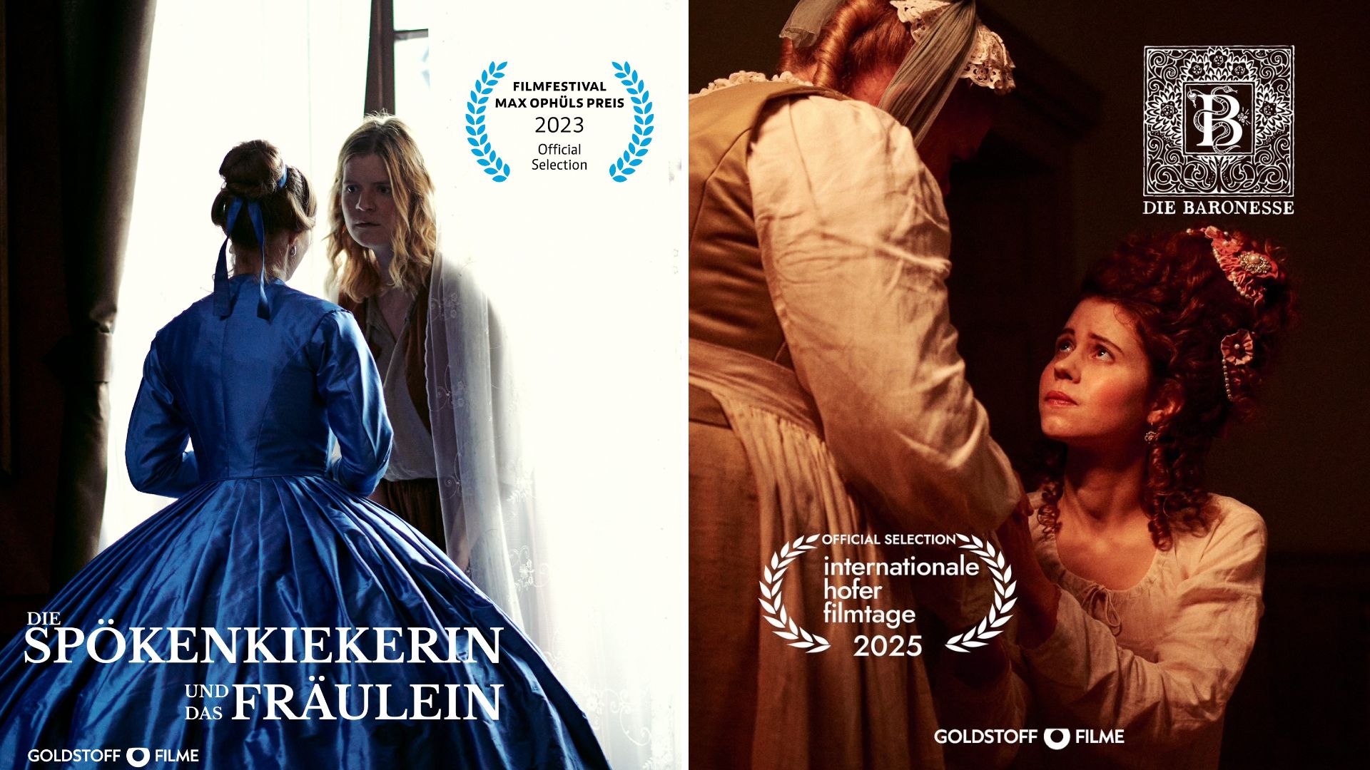 Zwei Filmplakate nebeneinander