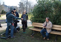 Dreharbeiten im Botanischen Garten für den Münster-Tatort (2014)
