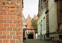 Domgasse  in Münster - Durchgang vom St.-Paulus-Dom aus