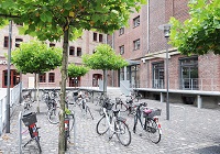 Flechtheimspeicher Münster, Innenhof mit Zugang zum Wolfgang Borchert Theater