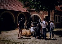 Dreharbeiten zur Webserie "Haus Kummerveldt" auf Burg Hülshoff / Vorburg