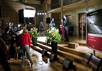 Dreharbeiten im Rathausfestsaal für den Film "Tage die bleiben". Regie Pia Strietmann