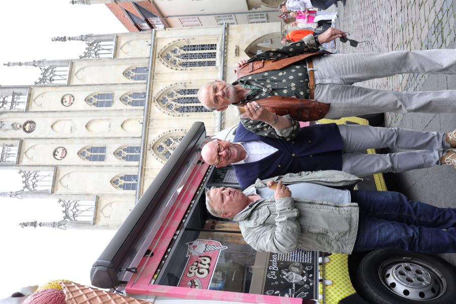 Oberbürgermeister Markus Lewe mit Axel Prahl und Claus Dieter Clausnitzer