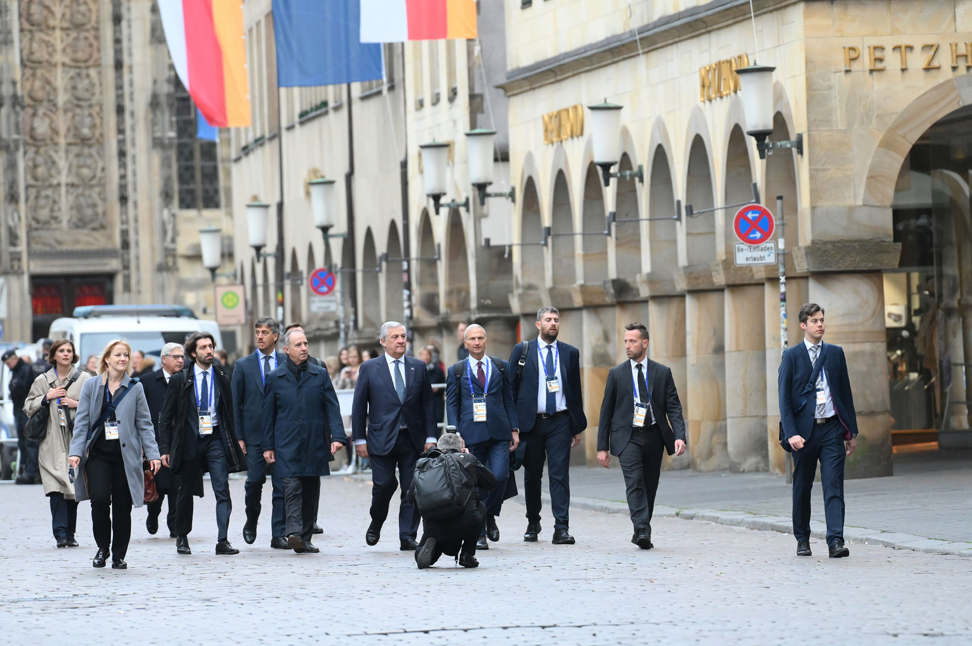 Ankunft des italienischen Außenministers Antonio Tajani am Prinzipalmarkt
