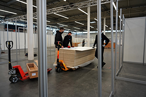 Impfzentrum: Aufbauarbeiten Impfzentrum: Aufbauarbeiten