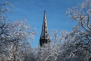 Lambertikirche mit Schnee-Turm