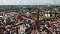Münsters Altstadt rund um die Lambertikirche von oben