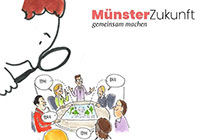 MünstrZukunft - gemeinsam machen Illustration einer Diskussion