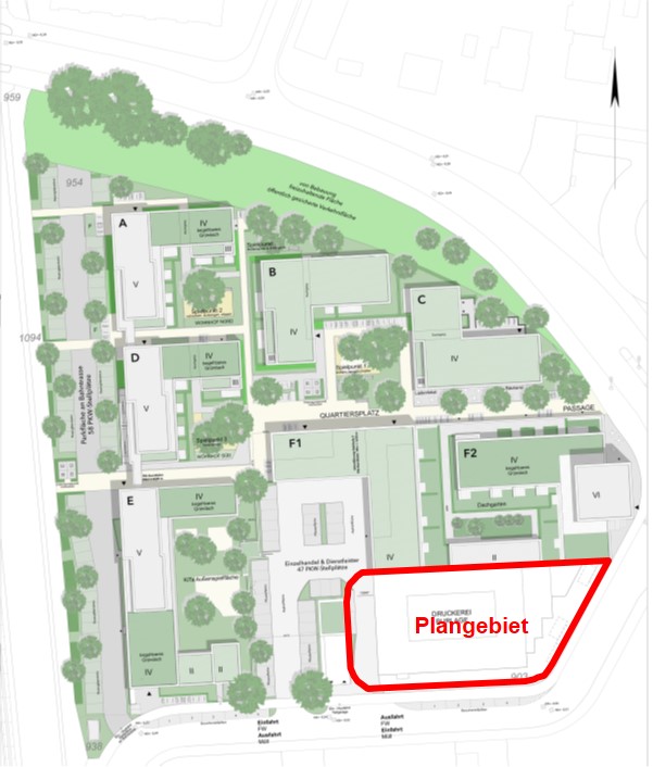 Karte des Plangebietes Kiesekampweg