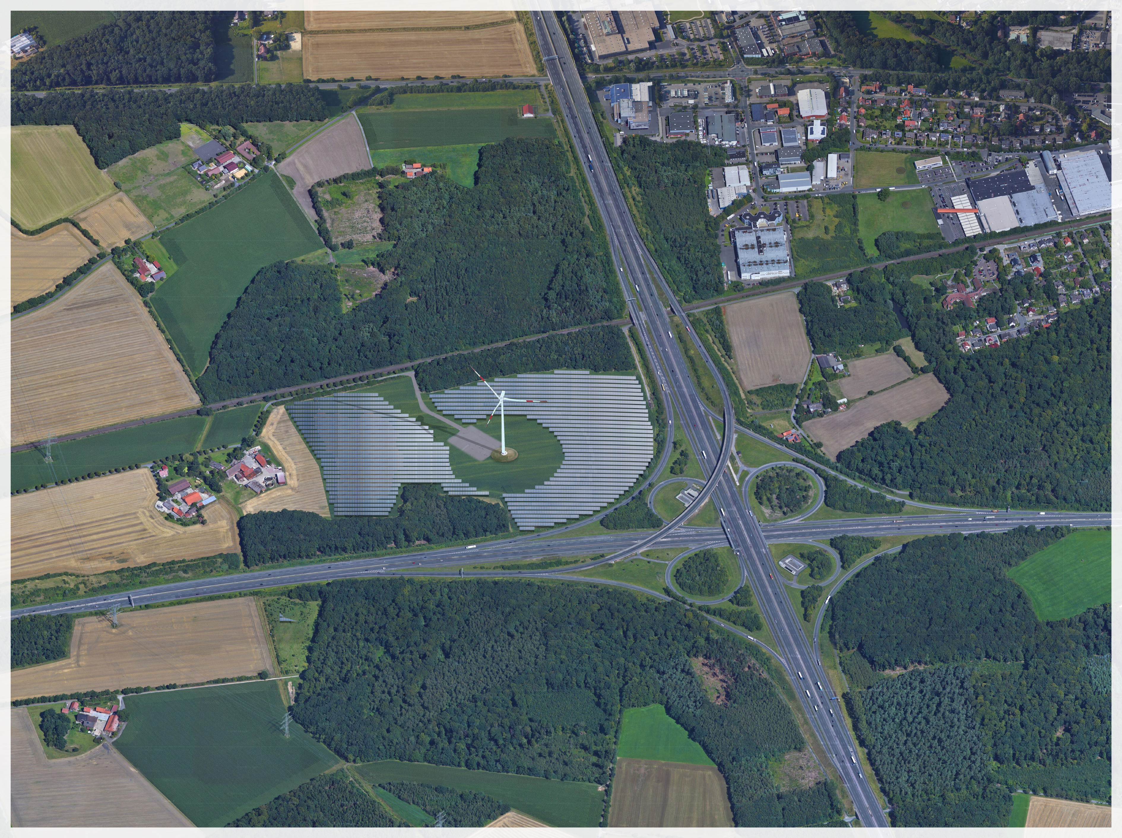 Visualisierung des geplanten Energieparks