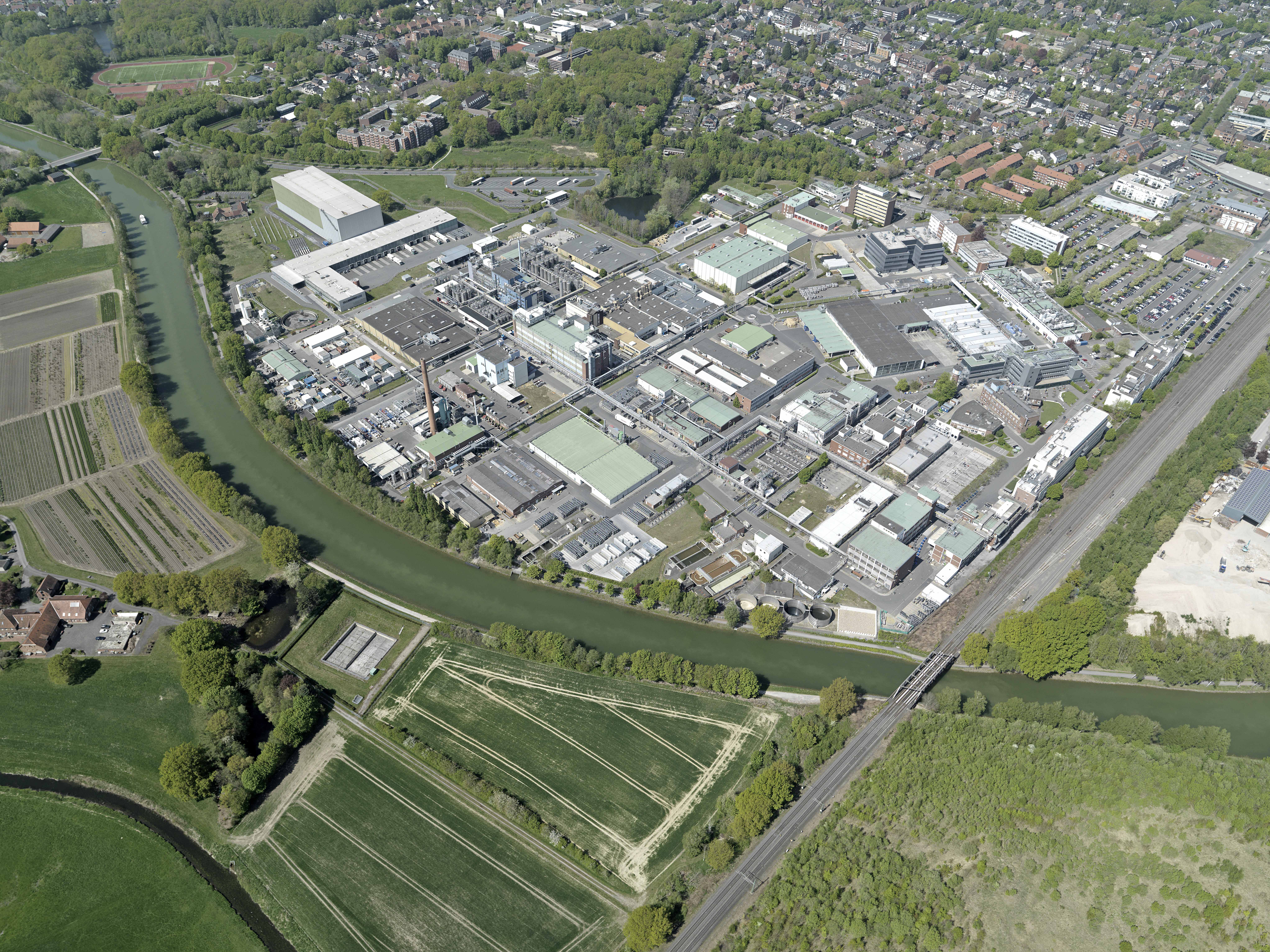 BASF Werksgelände in Münster von oben